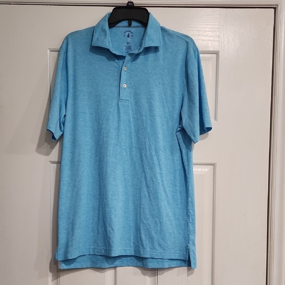 johnnie-O Blue Polo Shirt Classic Knit Short Sleeve